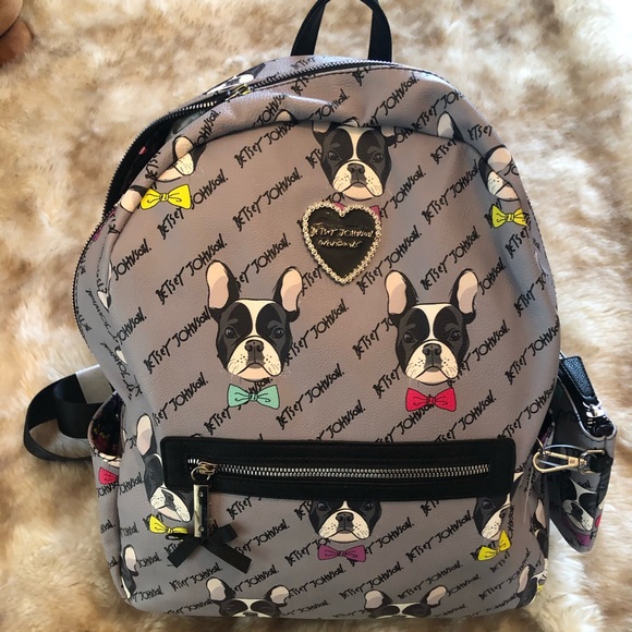 betsey johnson boston terrier backpack